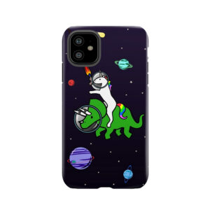 Unicorn Riding Triceratops In Space Tough Phone Case