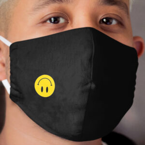Upside Down | Happy Face | Black | Smiley | Cloth Face Mask