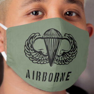 US airborne parawings - black Cloth Face Mask