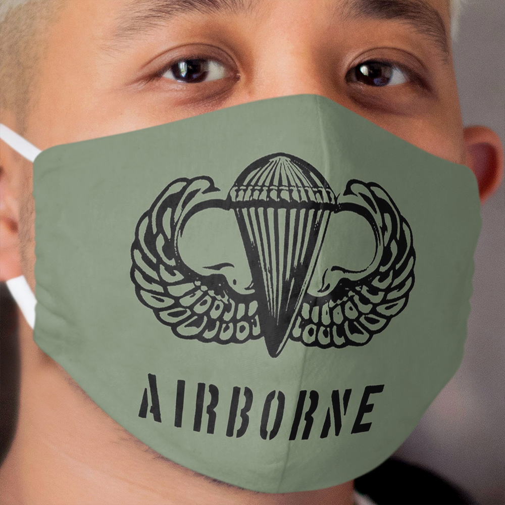 US airborne parawings - black Cloth Face Mask