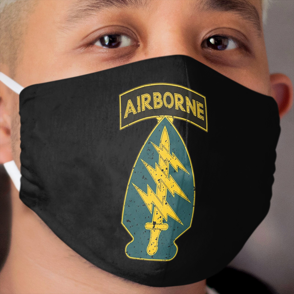 US Army Special Forces Vintage Insignia Cloth Face Mask