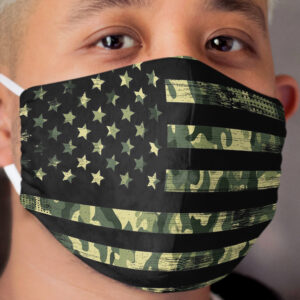 US Flag Military Green Cloth Face Mask