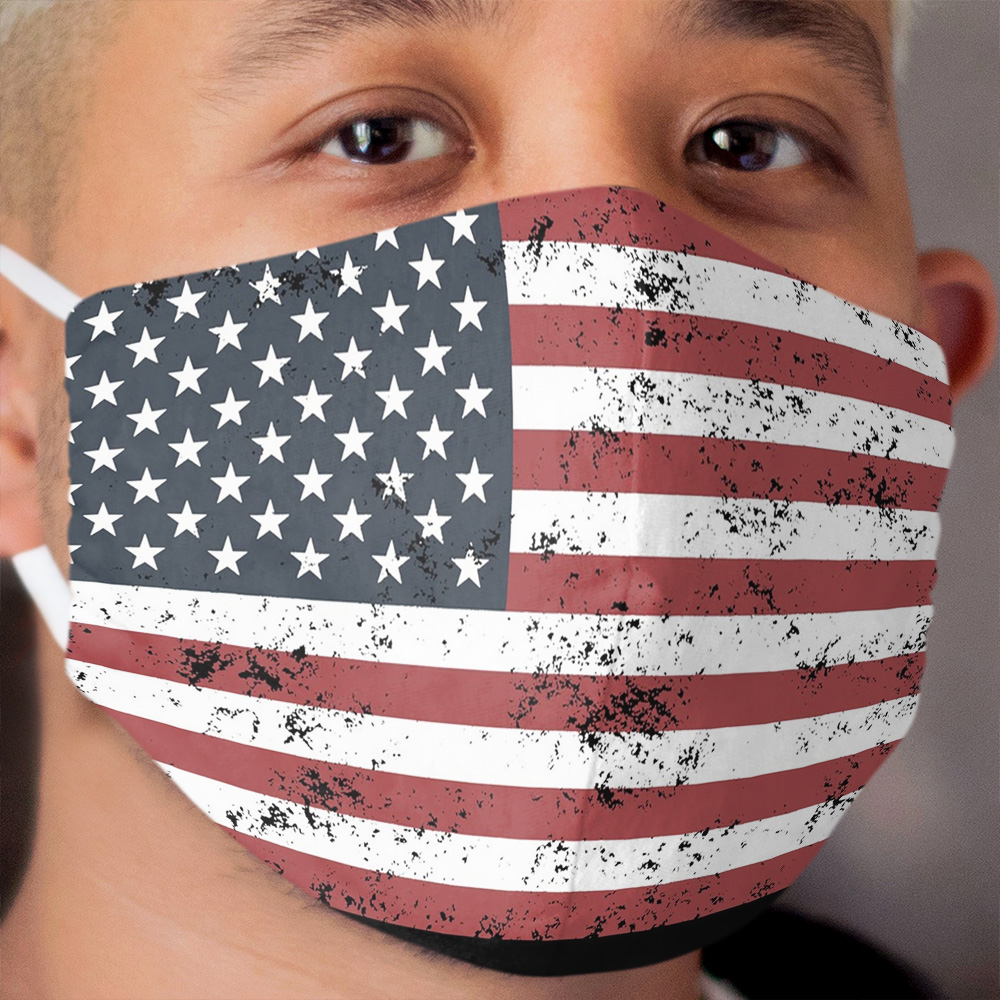 USA FLAG DISTRESSED Cloth Face Mask