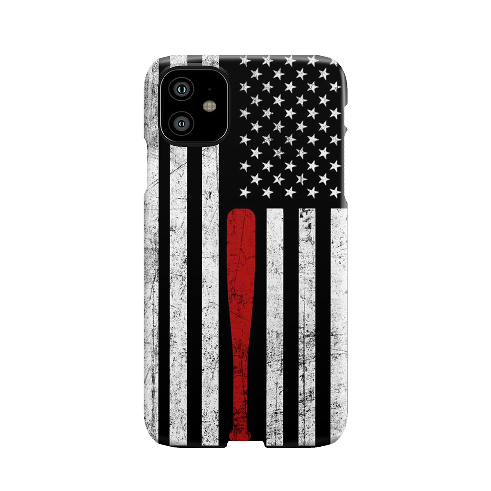 Usa Flag Themed Baseball Bat Fans T-Shirt - Gift For Baseball Players & Fans Phone Case