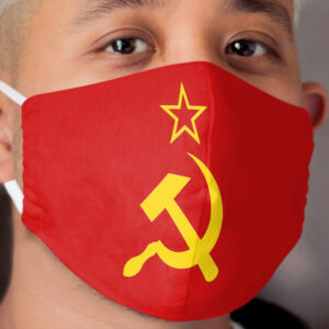 USSR Hammer and Sickle CCCP retro Russian Soviet Flag Cloth Face Mask