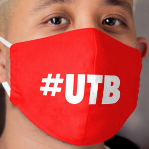 UTB - White Text Cloth Face Mask