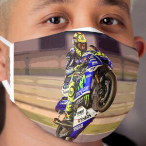 Valentino Rossi making a wheelie 3 Abstract Cloth Face Mask