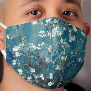Van Gogh Almond Blossoms Dark Teal Cloth Face Mask