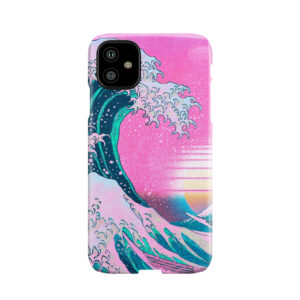 Vaporwave Aesthetic Great Wave Off Kanagawa Retro Sunset Phone Case