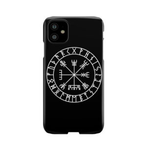 Vegvisir Path Guide And Elder Futhark Runes Phone Case