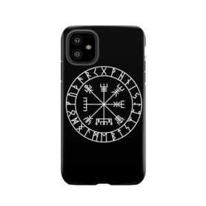 Vegvisir Path Guide And Elder Futhark Runes Tough Phone Case