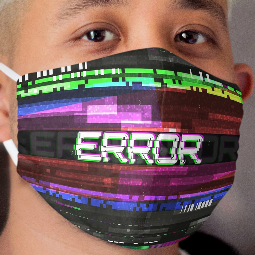 VHS Glitch Error Cloth Face Mask
