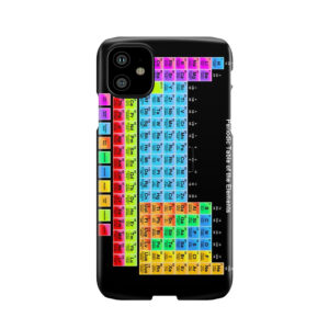 Vibrant Color Periodic Table On Black Phone Case