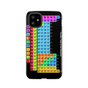 Vibrant Color Periodic Table On Black Tough Phone Case