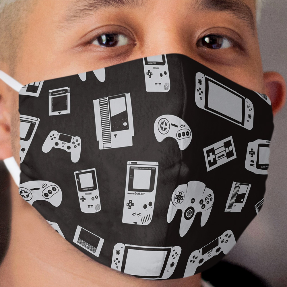 Video Games (black/grey) Cloth Face Mask