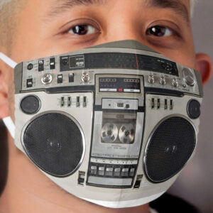 Vintage 80s Boombox Ghettoblaster Cloth Face Mask