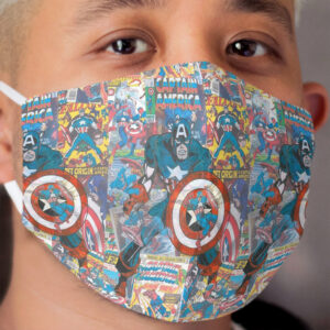 Vintage Comic Capt America Cloth Face Mask