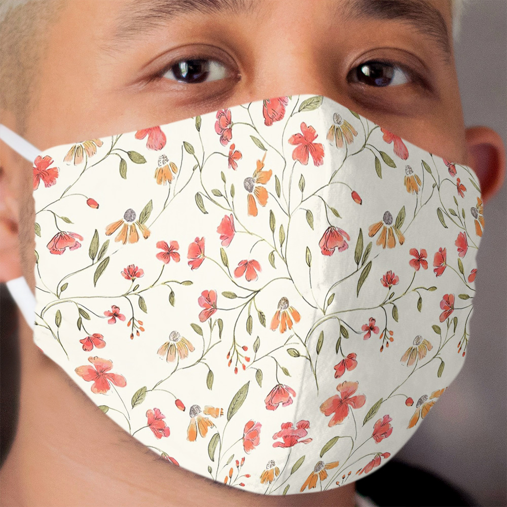 Vintage floral print Cloth Face Mask