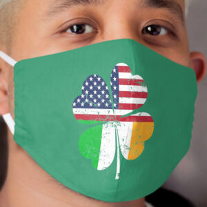 Vintage Irish American Shamrock Flag St. Patrick's Day Cloth Face Mask