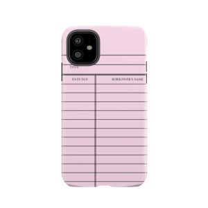 Vintage Library Card - Pink Tough Phone Case