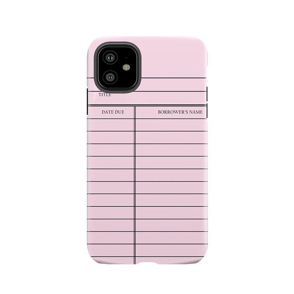 Vintage Library Card - Pink Tough Phone Case