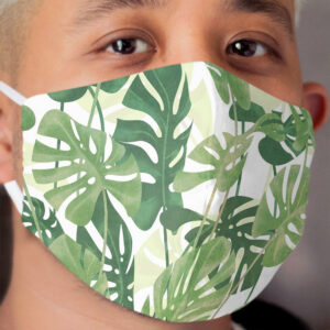 Vintage Monstera leaves Cloth Face Mask