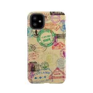 Vintage Passport Stamps Tough Phone Case