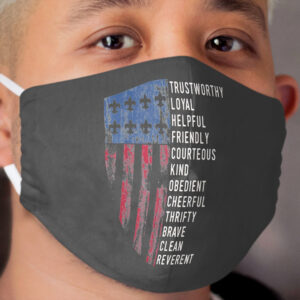 Vintage Scout Law | US America Flag Scouting Law Cloth Face Mask