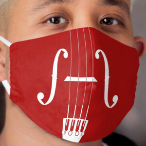 Violin Viola Cello Graphic Art Of F-Holes, Strings, Bridge, Fine Tuners, Tailpiece Cloth Face Mask