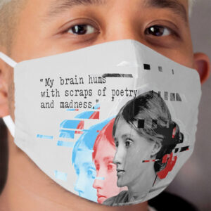 Virginia Woolf portrait and quote Cloth Face Mask