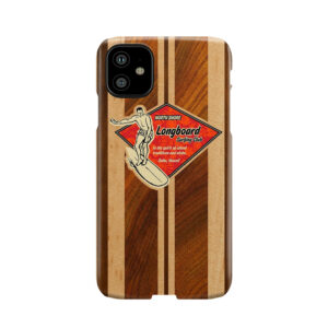 Waimea Hawaiian Faux Koa Wood Surfboard Phone Case