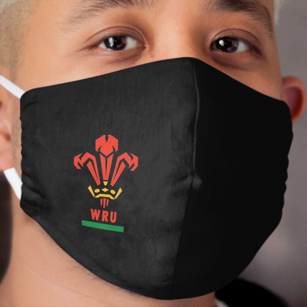 Wales 6 nations championship - Black Cloth Face Mask