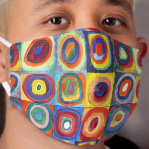 Wassily Kandinsky - Color Study, Squares with Concentric Circles - Bauhaus Art Cloth Face Mask