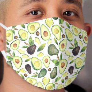 Watercolor Avocado Cloth Face Mask