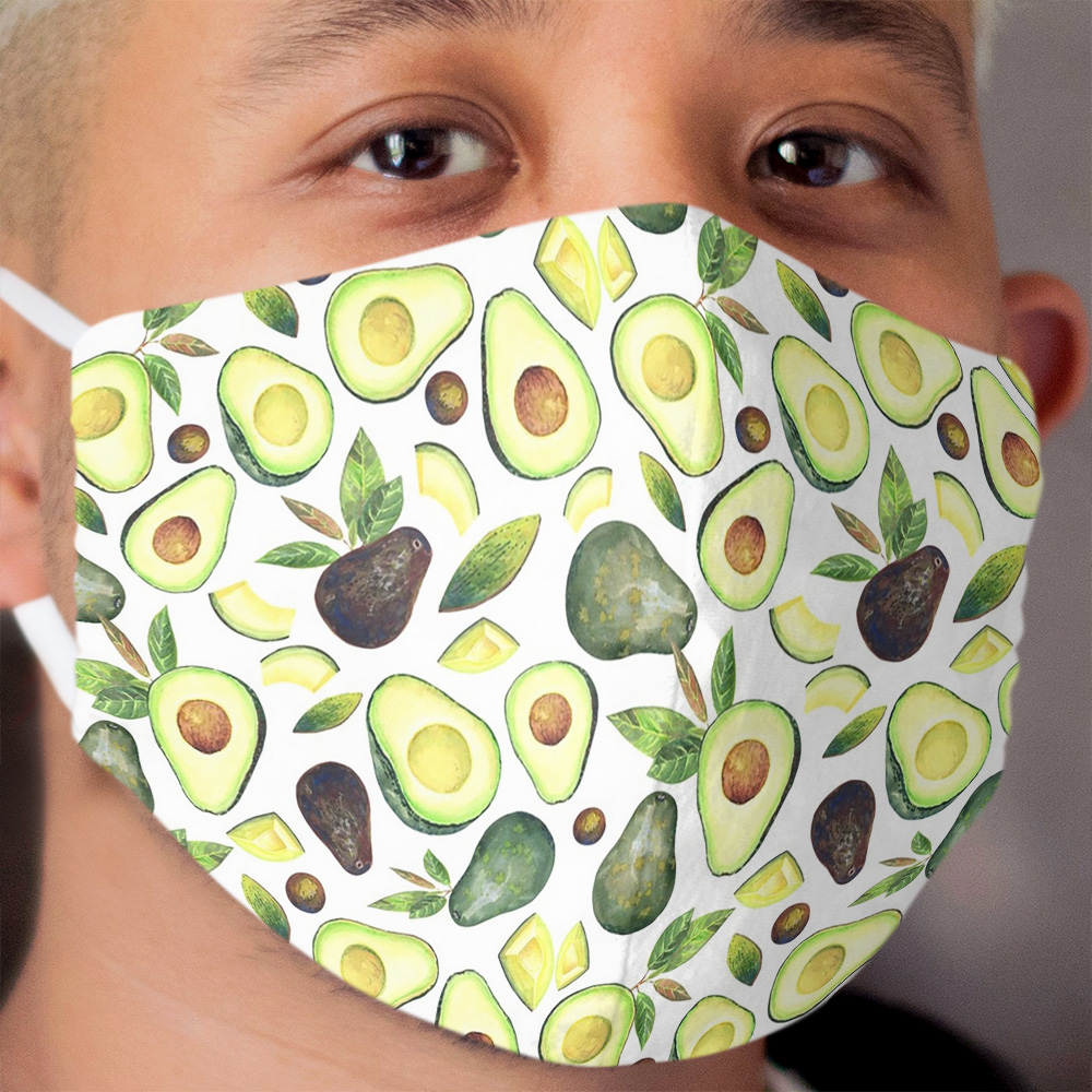 Watercolor Avocado Cloth Face Mask