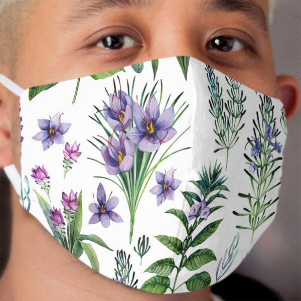 Watercolor botanical collection of herbs and spices Cloth Face Mask