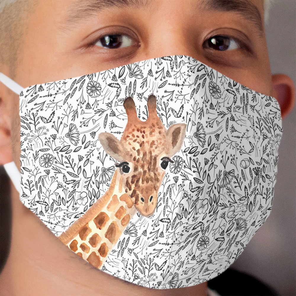 Watercolor Giraffe Cloth Face Mask