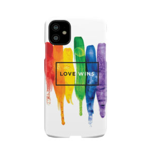 Watercolor Lgbt Love Wins Rainbow Paint Typographic Phone Case