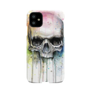 Watercolor Skull Rainbow Colorful Painting Phone Case