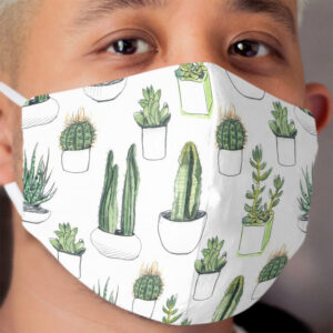 Watercolour cacti & succulents Cloth Face Mask
