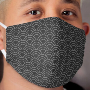 Waves / Japanese / Black & white Cloth Face Mask