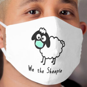 We the Sheeple - Com'on follow me - just not too close - cute & funny sheep medical mask art - Baa Cloth Face Mask