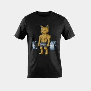 Weightlifting Cat Deadlifting Cat Powerlifting Workout Gym T-Shirt