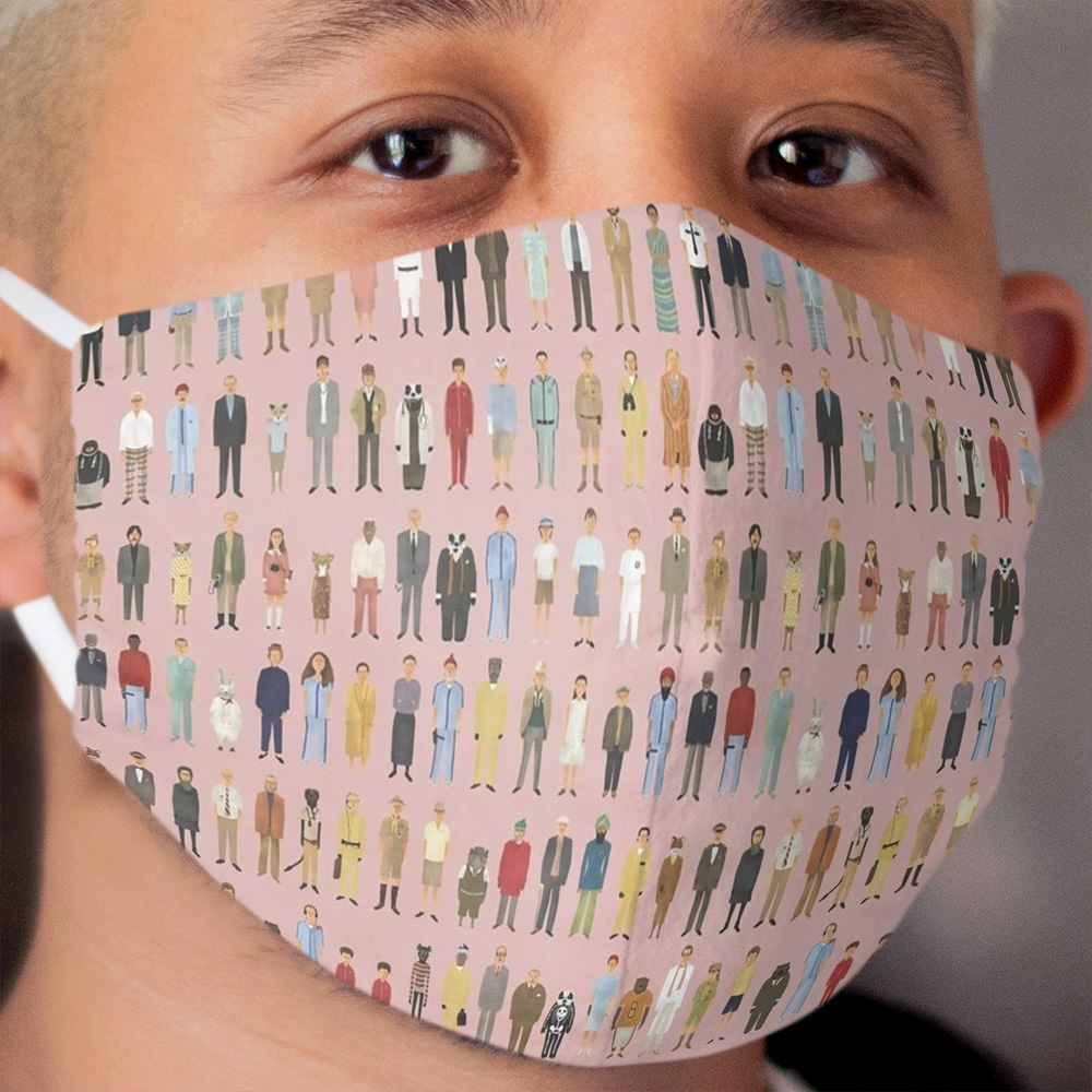 Wes Anderson movie characters Cloth Face Mask