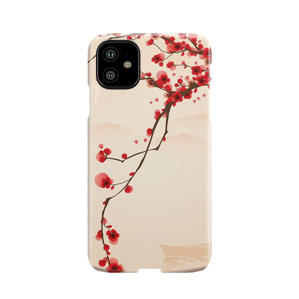 Whimsical Red Cherry Blossom Tree Phone Case