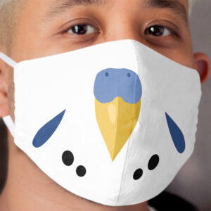 White Budgie Parakeet Cloth Face Mask