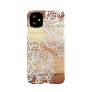 White Doodles On Blonde Wood Phone Case