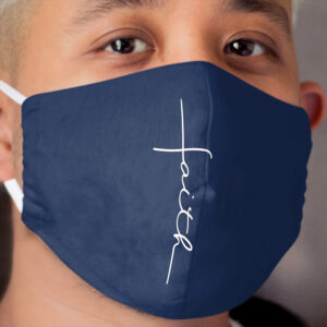 White Faith Cross Cloth Face Mask