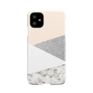 White Marble And Silver Glitter Phone Case