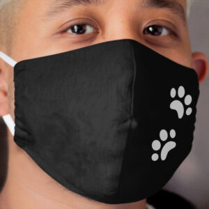 white paws print - cute paw -dog mama-dog mom -dog lovers gift idea Cloth Face Mask